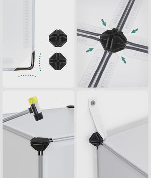 SONGMICS Modulair Opbergrek Systeem - 16 Kubussen, Wit