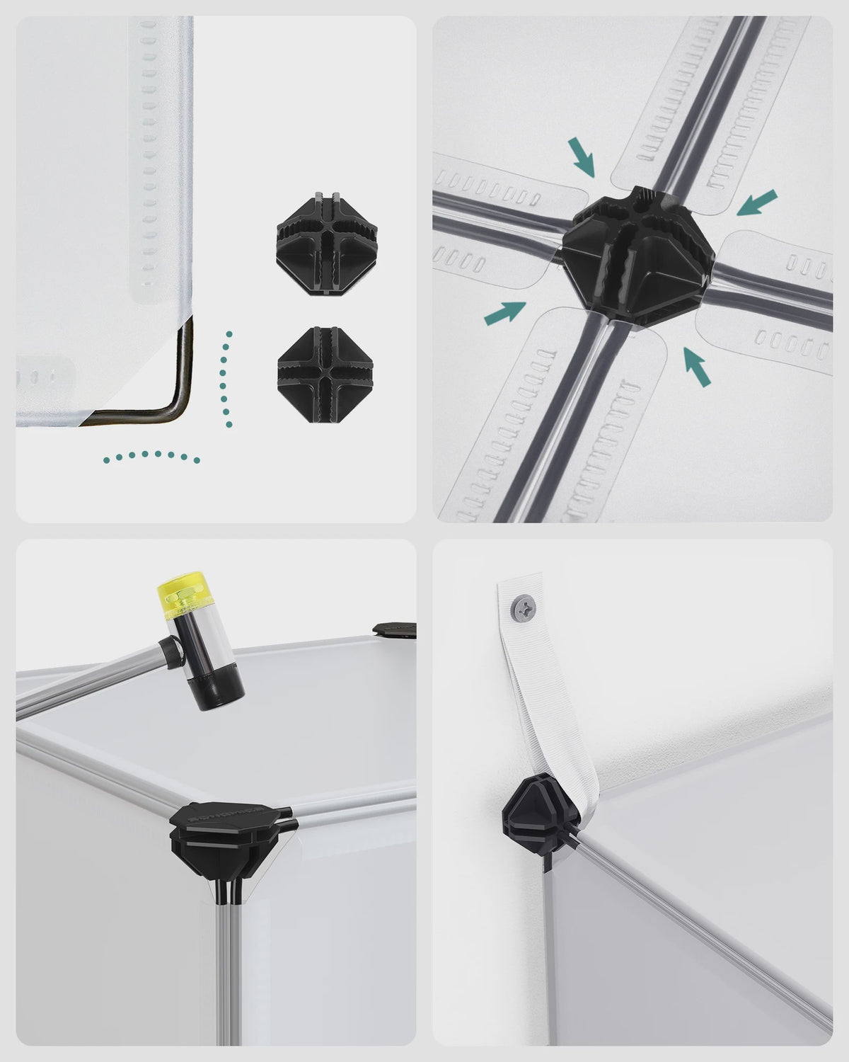 SONGMICS Modulair Opbergrek Systeem - 16 Kubussen, Wit