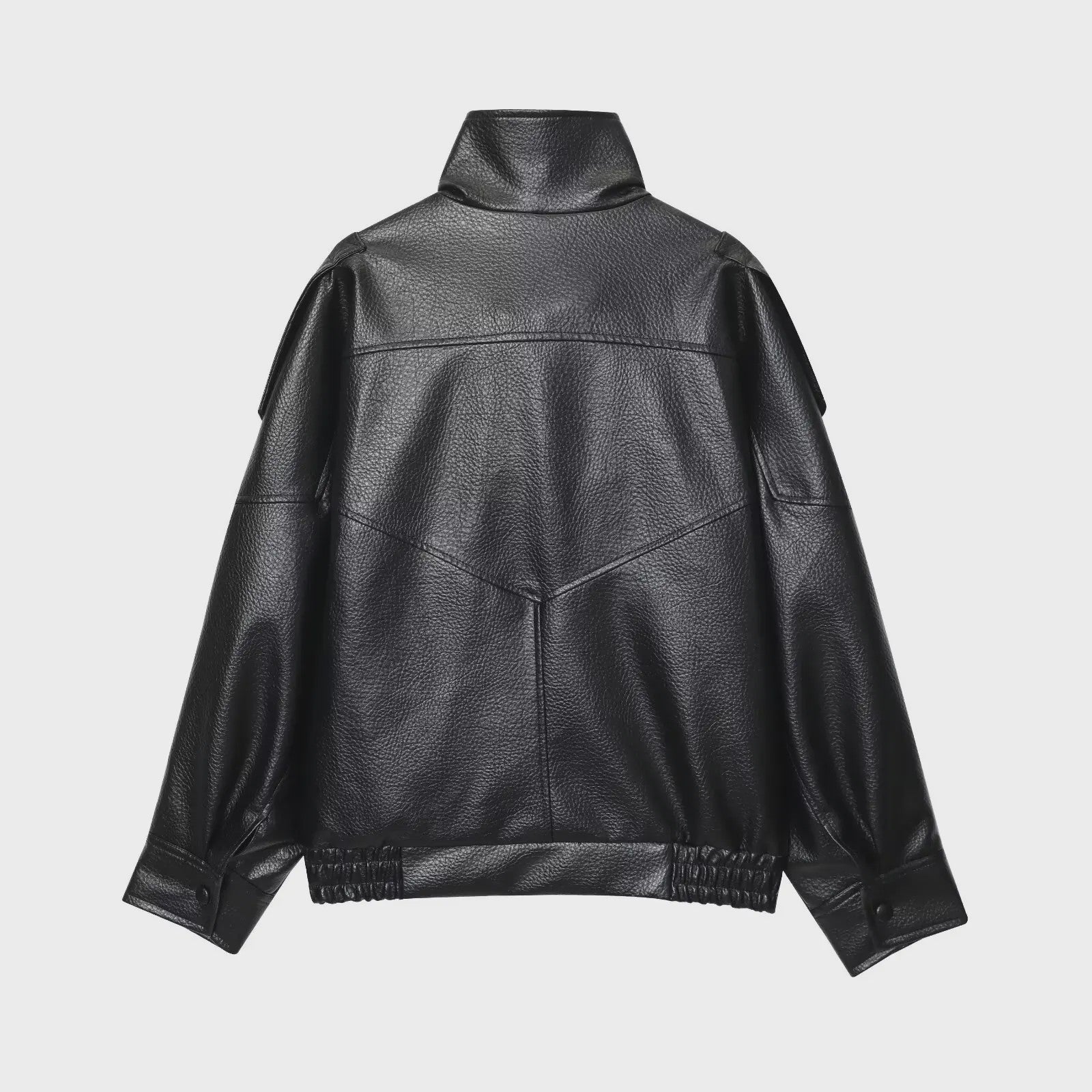 Dames Zwarte Oversized Faux Leren Jas - Chic Streetwear Stijl