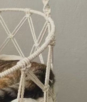 Handgeweven Macramé Kattenhangmat - Boho Stijl Hangend Kattenbed