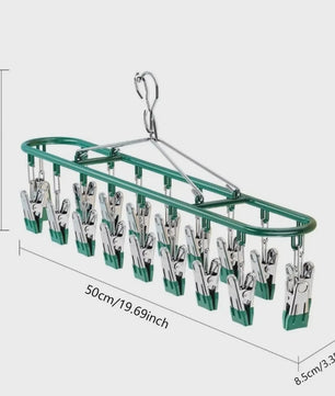 Droogrek met 20 Clips - RVS Sokkenhanger voor Ondergoed & Kleine Was