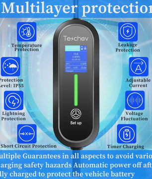 3.5KW Draagbare EV Charger Type 2 | 16A 1-Fase Laadstation voor Elektrische Auto's