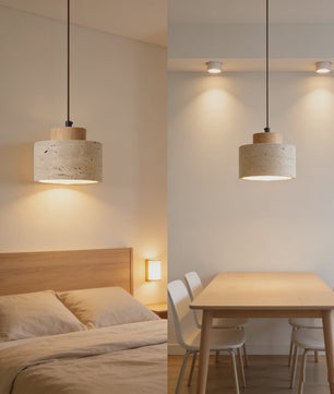 Luxe Travertin Hanglamp in Japanse Stijl - Sfeervolle Verlichting voor Keuken en Woonkamer