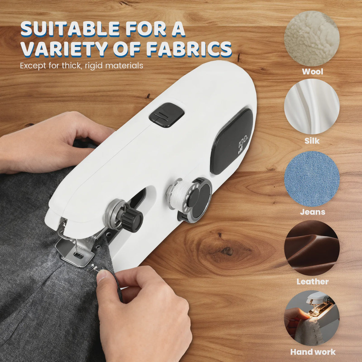 Handheld Sewing Machine, Electric Mini Sewing Machine With Three Speeds Portable, With LED Display, Suitable For DIY, Garments, Curtains, Hand Sewing Machines For Beginners