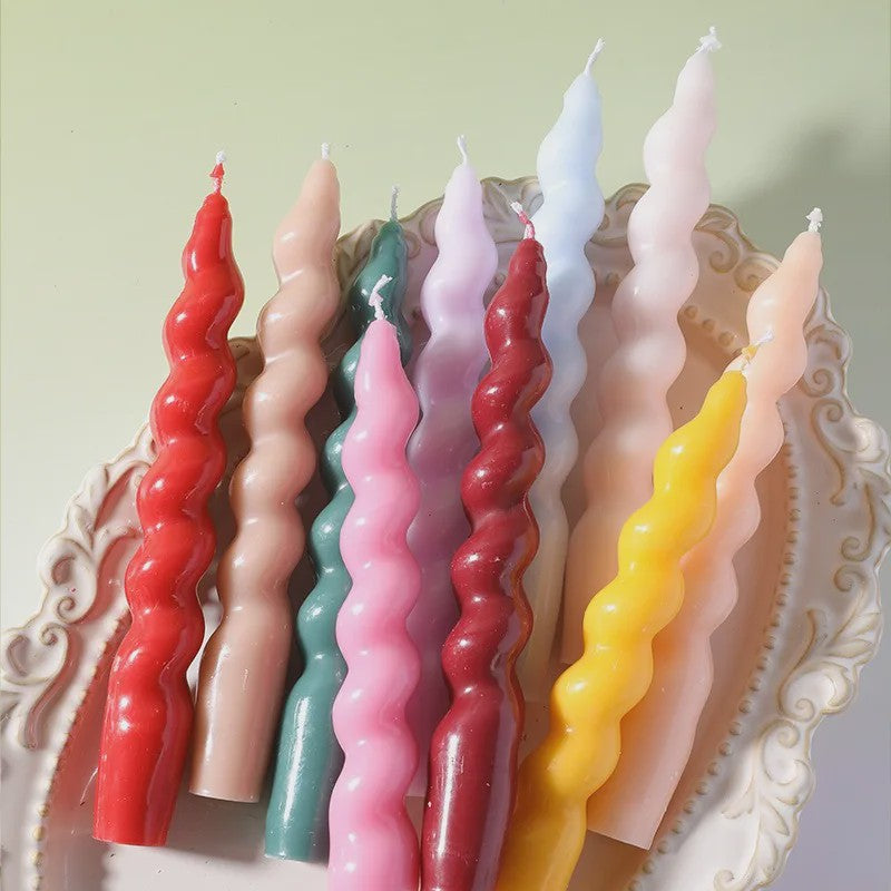 Set van 2 Gekleurde Spiraalkaarsen - Soja Was Aromatherapie Kaarsen voor Huisdecoratie & Cadeau