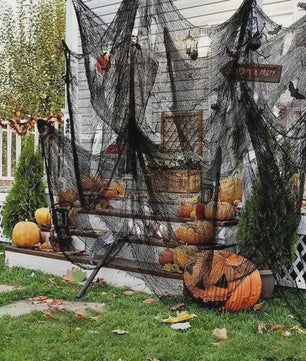 Zwarte Creepy Cloths voor Halloween Decoratie - 76x198cm Spookachtige Gaasdoeken