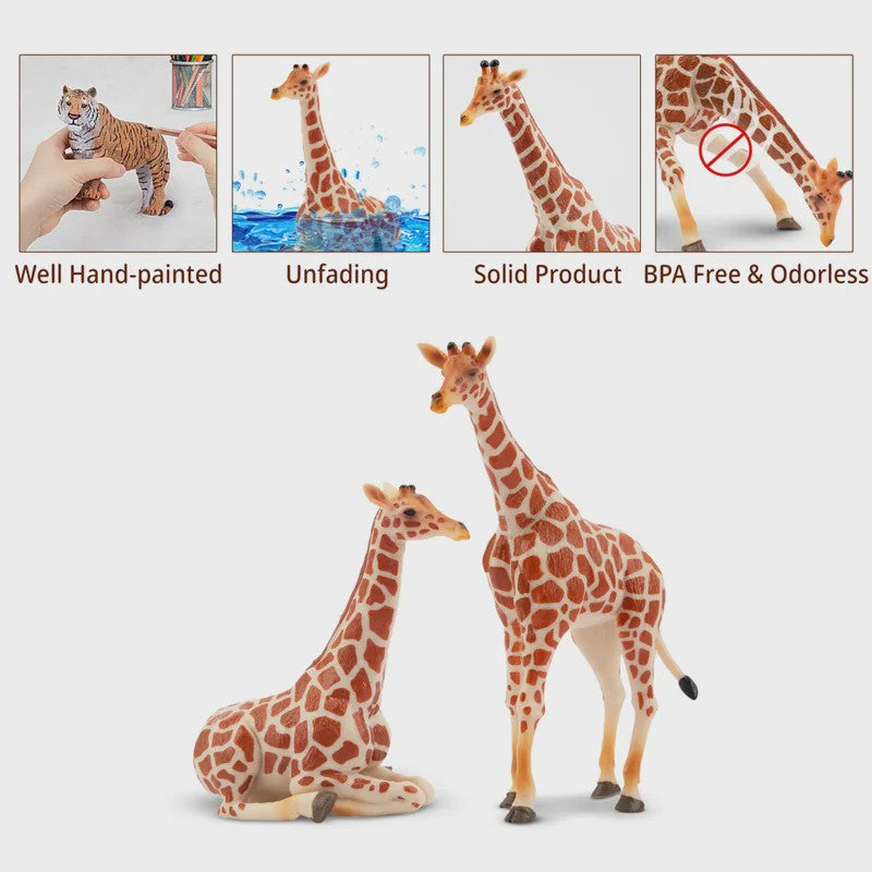Set van 4 Realistische Giraffe Figuren - Speelgoed Dieren voor Kinderen