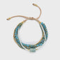 Bohemian Turquoise Kralen Armbanden Set - Multi-Layer Boho Stijl