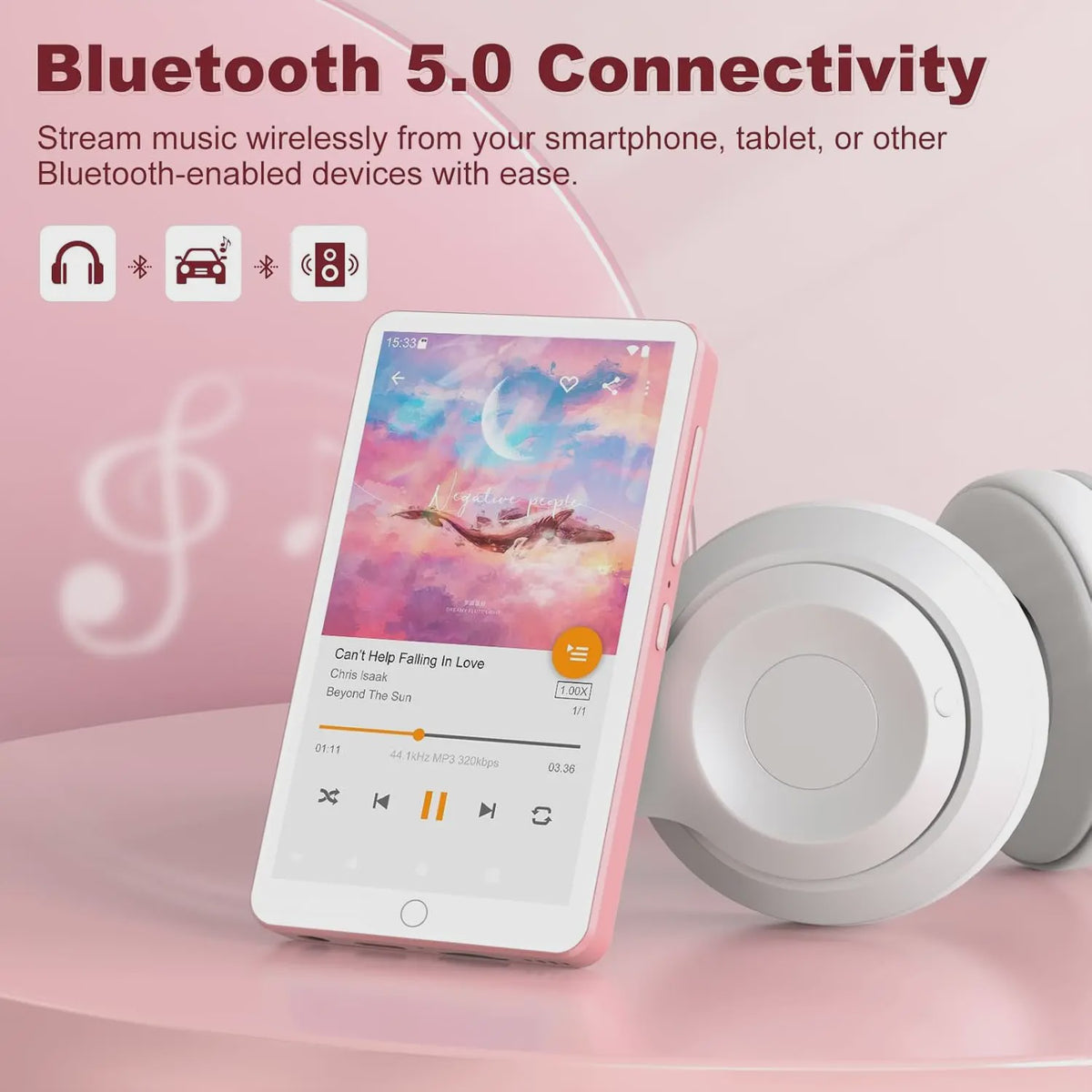 Android 13 MP3 Speler 144GB met WiFi, Bluetooth, Speakers & Spotify
