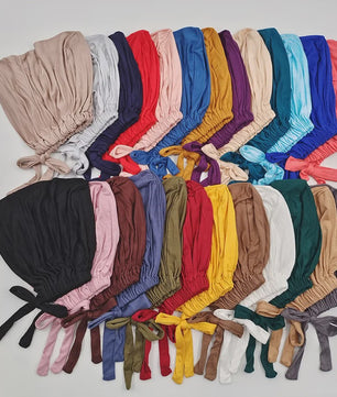 Zachte Modal Binnen Hijab Cap met Strik - Islamitische Turban Hoofddoek