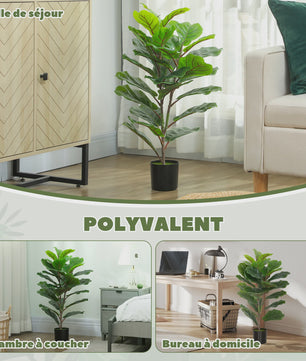Set van 2 Kunstplanten Ficus Lyrata - 80 cm - Realistische Kunstboom met Pot