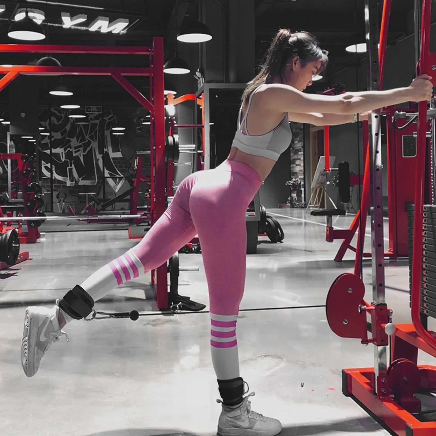 Verstelbare Enkelbanden met D-Ring voor Kabelmachine - Fitness, Glute Kickbacks & Been Training