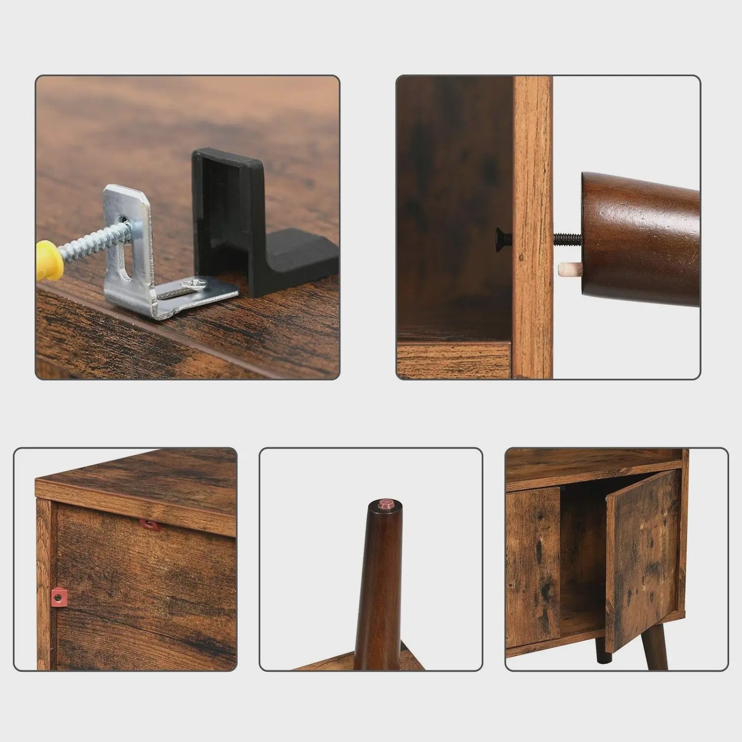 Rustieke Boekenkast met Deuren - 3 Niveaus - Vintage Design