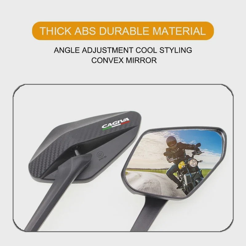 Set van 2 Motor Achteruitkijkspiegels - Anti-tril, Groothoek, Convexe Spiegels voor Cagiva
