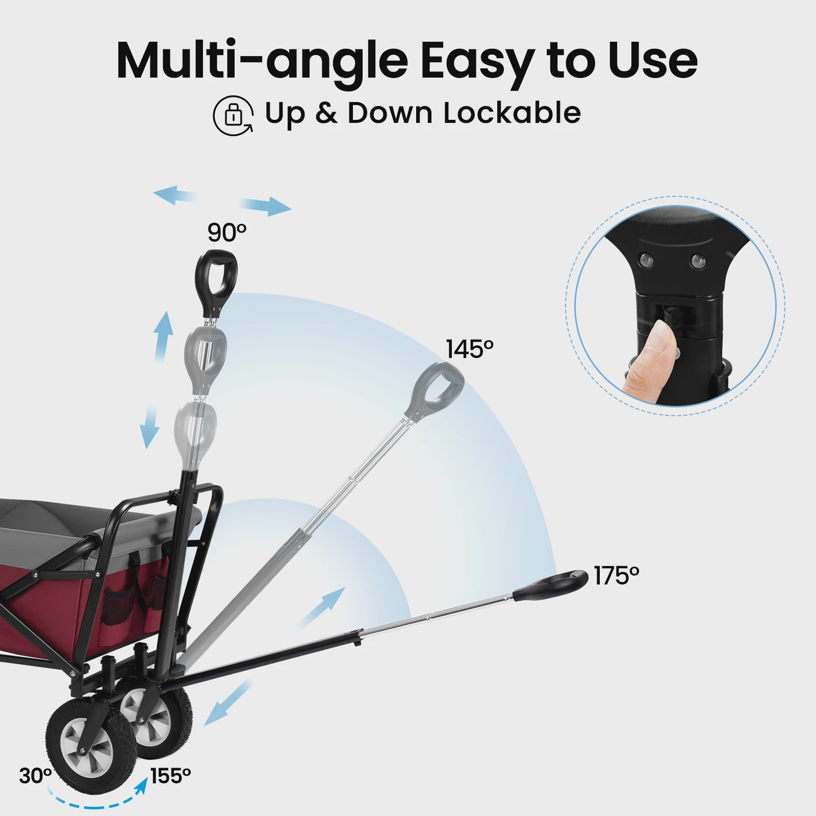 EUGAD Opvouwbare Camping Trolley Wagon - Robuuste Oxford Stof, 80kg Capaciteit, Ideaal voor Strand, Tuin & Outdoor