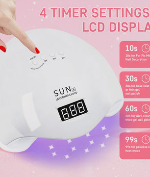 Professionele UV LED Nageldroger - 24 LEDs, 4 Timers, Draagbaar
