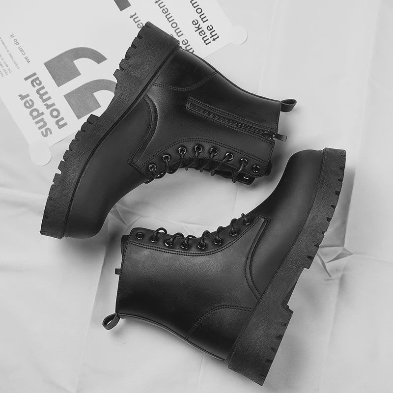 Unisex Leren Hoge Laarzen - Vier Seizoenen, Anti-slip & Comfortabel