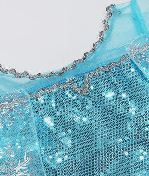 Elsa Prinsessenjurk Meisjes - Lange Mouwen, Sneeuwvlokken & Glitter - Perfect voor Feestjes & Carnaval