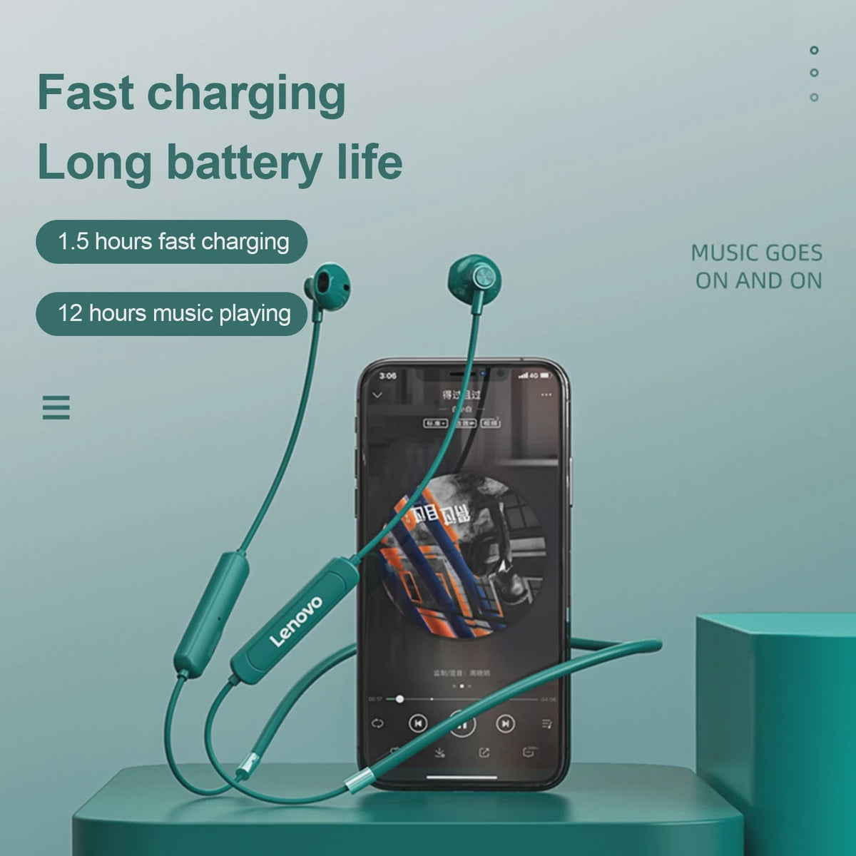 Lenovo SH1 Draadloze Oordopjes - Bluetooth 5.0 Neckband, HIFI Geluid, IPX5 Waterdicht