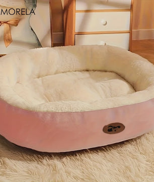 Pluche Ovaal Huisdierbed - Machinewasbaar & Comfortabel voor Hond & Kat