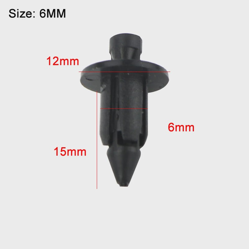 20x Kunststof Push Clips voor Motor Kuipdelen - 6mm, 7mm, 8mm