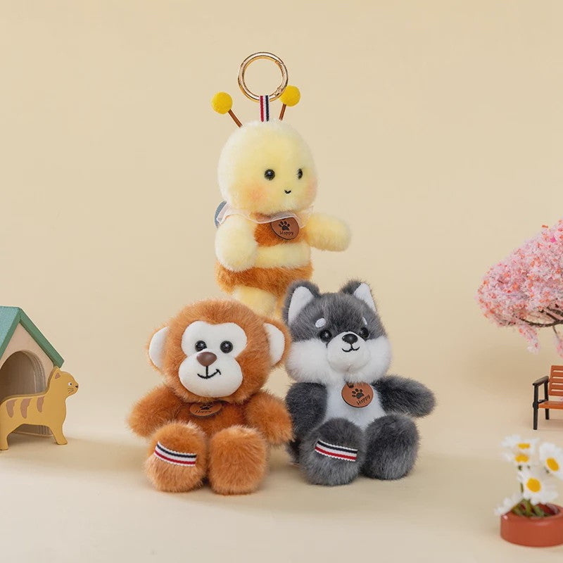Schattige Pluche Dieren Knuffels (15cm) - Panda, Leeuw, Bij & Meer