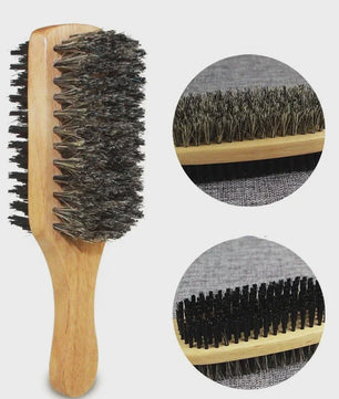 Herborst Borstel voor Mannen - Natuurlijke Houten Golfborstel voor Haar & Baard Styling