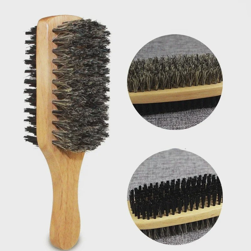 Herborst Borstel voor Mannen - Natuurlijke Houten Golfborstel voor Haar & Baard Styling