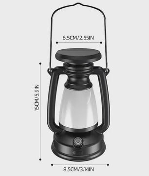 Retro Camping Lantaarn - Sfeervolle LED Tafellamp met USB-C Opladen
