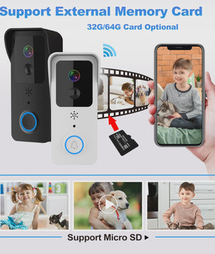 Slimme WiFi Video Deurbel met 1080P Camera, Tweeweg Audio & Nachtzicht - Tuya App