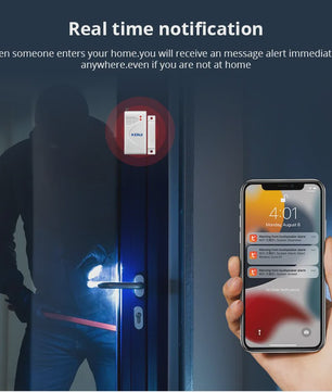 KERUI Slimme WiFi Sirene Alarm - 110dB Luide Luidspreker met Bewegings- en Deur/Raam Sensoren