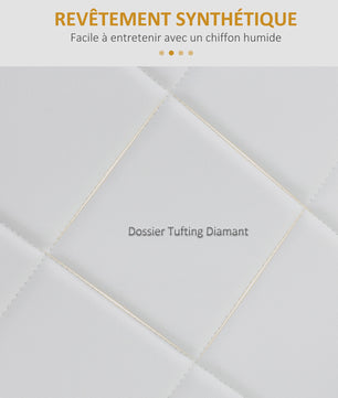Set van 4 Witte Eetkamerstoelen met Synthetische Bekleding en Stalen Poten