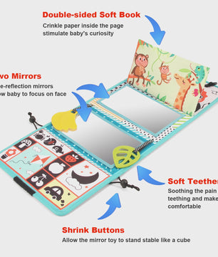 Interactief Baby Stoffen Boek met Spiegel - Educatief Montessori Speelgoed