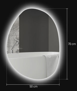 Homcom Badkamerspiegel met LED-verlichting: 3 Kleuren, Dimbaar, Anti-Condens & Geheugenfunctie