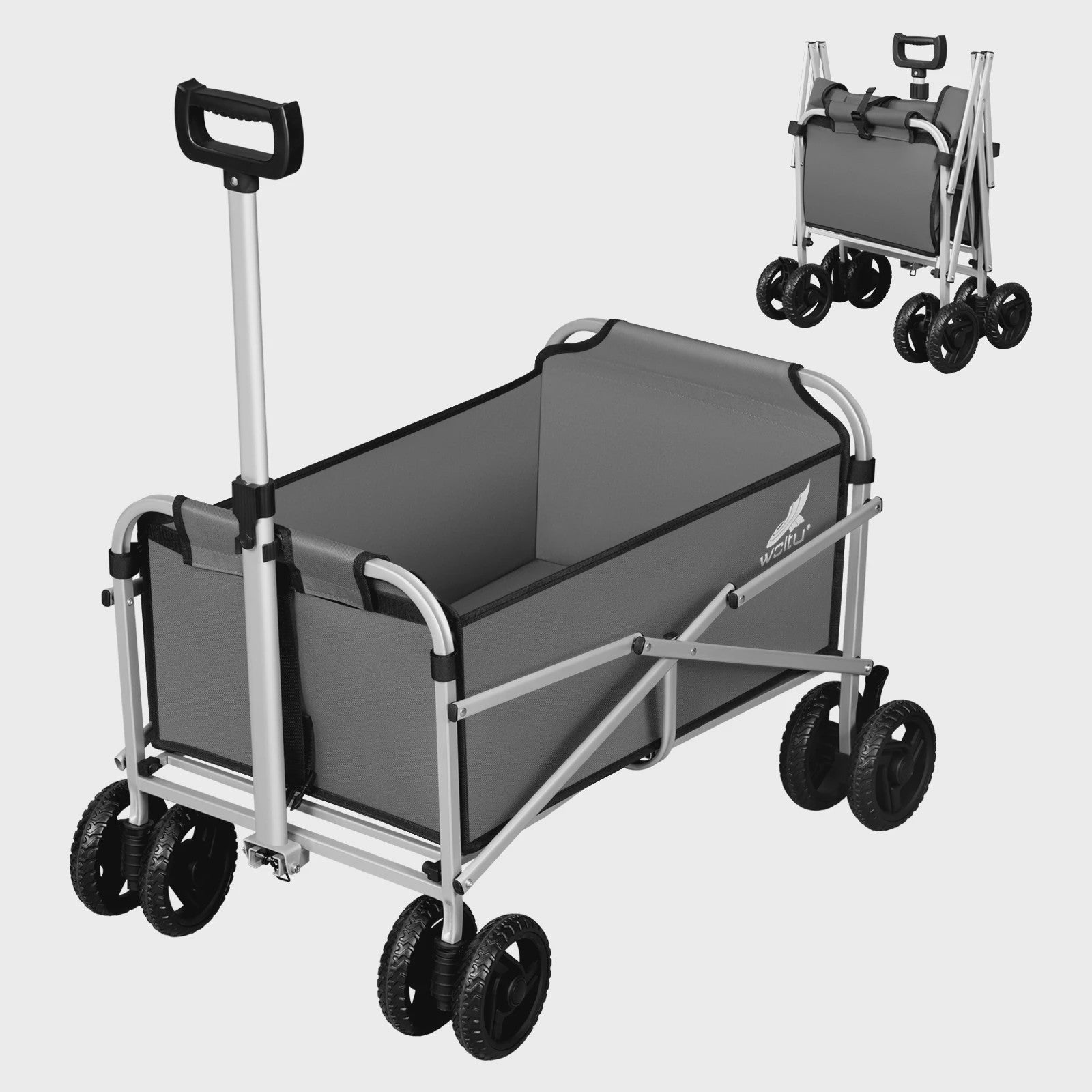 WOLTU Transportkar met Remmen - Opvouwbare Steekwagen voor Tuin, Camping & Strand