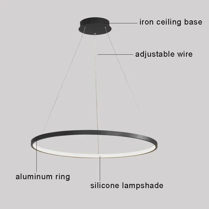 Moderne Minimalistische LED Ring Plafondlamp - Stijlvolle Hanglamp voor Woonkamer & Eetkamer