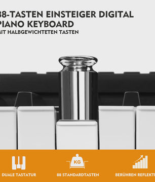 MUSTAR 88 Toetsen Digitale Piano - Draagbaar Keyboard met Semi-gewogen Toetsen, X-stand, Tas & Pedaal