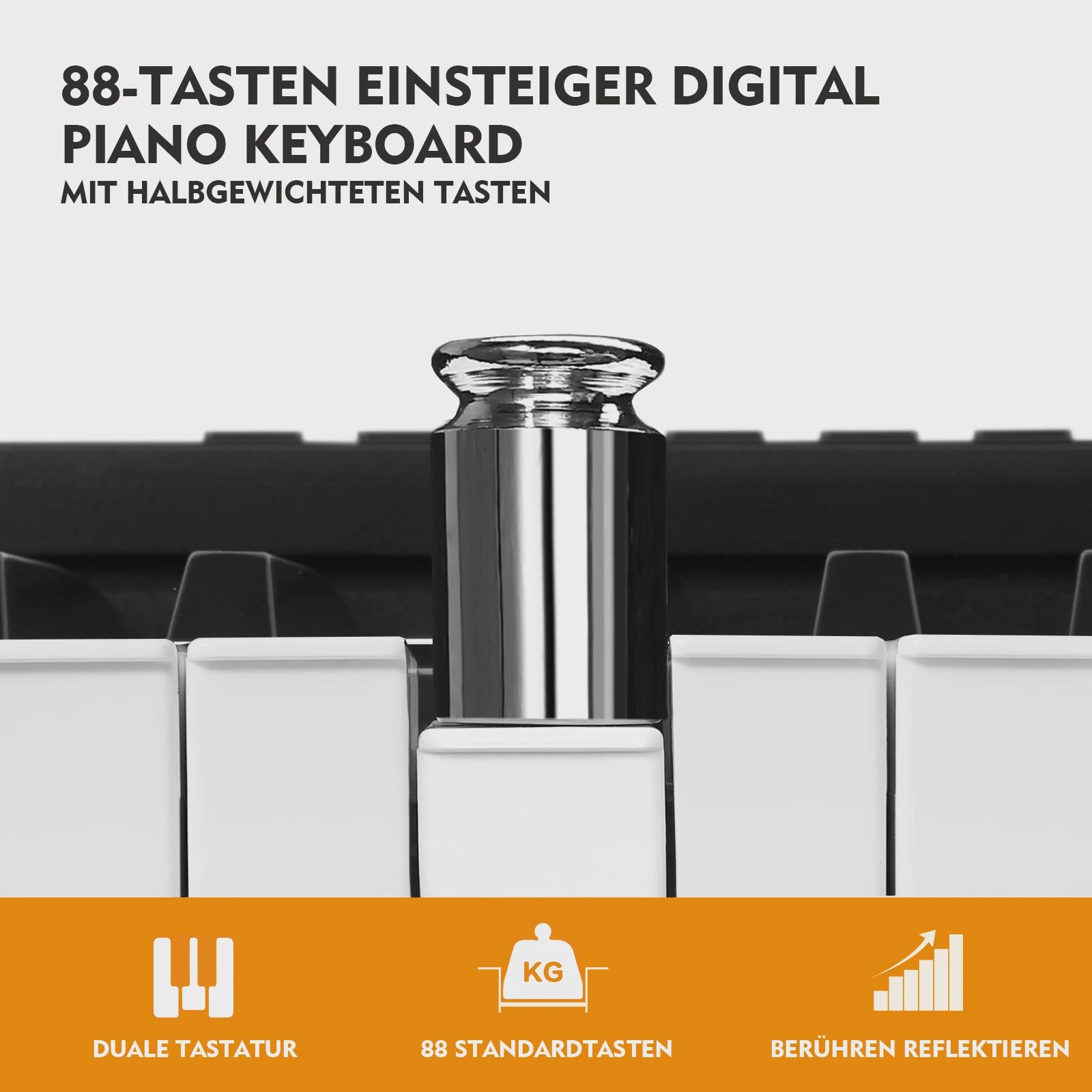 MUSTAR 88 Toetsen Digitale Piano - Draagbaar Keyboard met Semi-gewogen Toetsen, X-stand, Tas & Pedaal