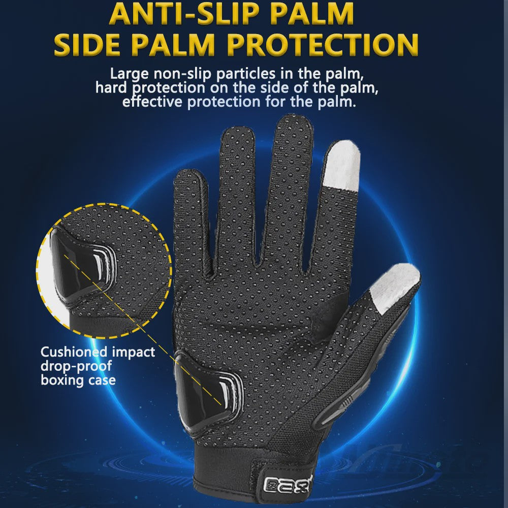 Ademende Motorhandschoenen Volledige Vinger - Anti-slip, Slijtvast & Touchscreen Compatibel