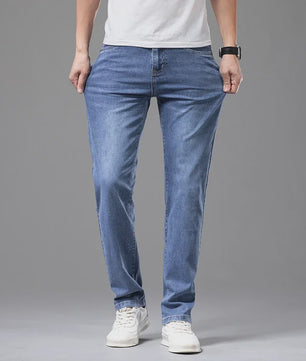 Herfst/Lente Heren Jeans - Comfortabele Stretch Katoen, Recht Model, Grijs