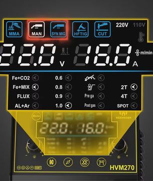 HZXVOGEN HVM270 6-in-1 Multi-Proces Lasmachine (MIG/TIG/MMA/CUT/SPOT) 220V Inverter