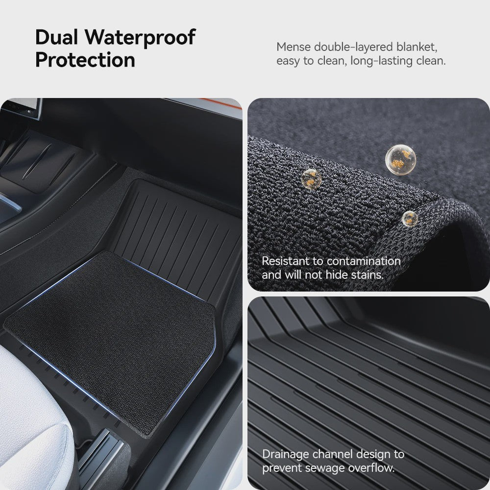 YZ TPE Vloermatten en Kofferbakmat Set voor Tesla Model Y Juniper (2025-2026) - Waterdicht & Antislip