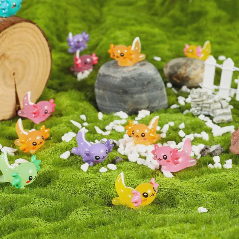 35x Schattige Axolotl Miniatuur Ornamenten - Perfect voor Aquarium & Sprookjes Tuin Decoratie