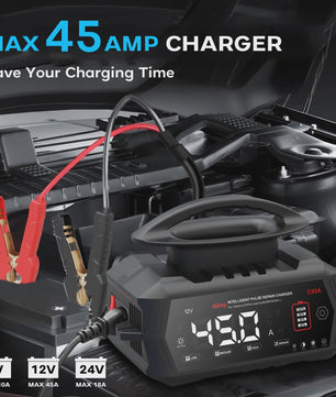 Intelligente Acculader 6V/12V/24V - 45A Slimme Batterij Herstel Lader voor Auto, Motor, Lifepo4, AGM, Gel