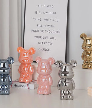 Keramische Bear Brick Beeldjes - Teddy Beer Decoratie voor Huis & Kamer (18/28 cm)