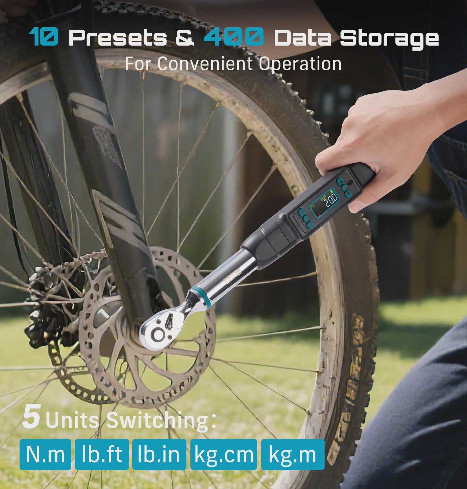 Digitale Momentsleutel 3/8" 220Nm met LCD, Track & Peak Modi, Geheugen & Alarm