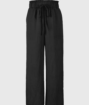 Dames Wijde Pijp Broek met Hoge Taille en Trekkoord - Comfortabel & Stijlvol