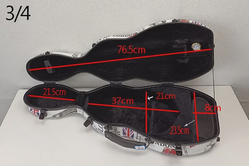 Carbon Fiber Vioolkoffer met Afneembare Tas - Dubbele Draagband & Slot