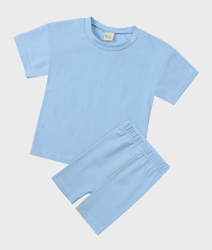 Katoenen Kinderkleding Set: T-shirt & Biker Shorts voor Jongens en Meisjes (1-13 Jaar)