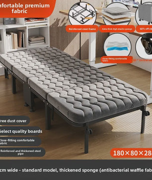 Opvouwbaar Logeerbed met Traagschuim Matras en 360° Wielen - Draagbaar en Comfortabel